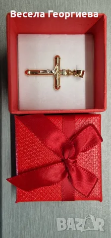 Златен   кръст с кутия , снимка 3 - Колиета, медальони, синджири - 56214898