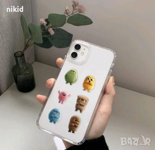 100 бр плюшени духчета дяволчета малки самозалепващи лепенки стикери за ръчна изработка за подарък, снимка 5 - Други - 51268532