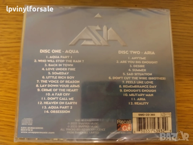 Asia – Aqua / Aria  2 × CD, снимка 2 - CD дискове - 56024508