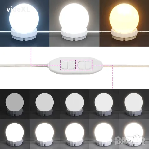 vidaXL Тоалетка с LED, черна, 80x41x134,5 см, снимка 10 - Тоалетки - 56148124