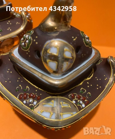 🏺 Японски винтидж кадилници Satsuma – комплект 2 броя (1920–1940 г.), снимка 3 - Антикварни и старинни предмети - 53565251