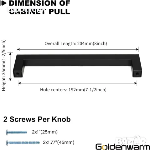 Цена: 1,30 за бройка. Минимална поръчка е 5 бр. Goldenwarm/Amerdeco  Дръжка от неръждаема стомана , снимка 12 - Шкафове - 48838769