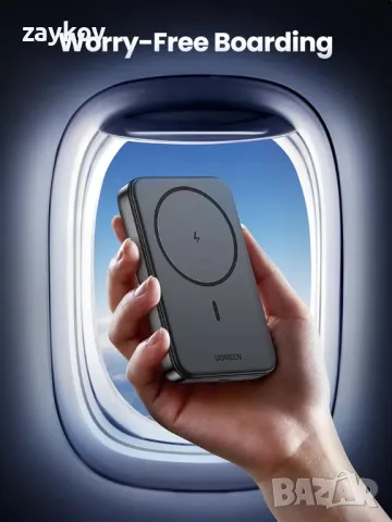 UGREEN Nexode Magnetic съвместимо преносимо зарядно устройство PD 20W, снимка 4 - Оригинални зарядни - 48468458