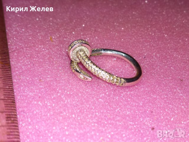 ПРЕКРАСЕН НЕЖЕН АРТ РЕГУЛИРУЕМ СКЪПОЦЕНЕН СРЕБЪРЕН ПРЪСТЕН СРЕБРО 925 АНГЛИЯ с ИСКРЯЩИ ЦИРКОНИ 43191, снимка 13 - Пръстени - 44314781
