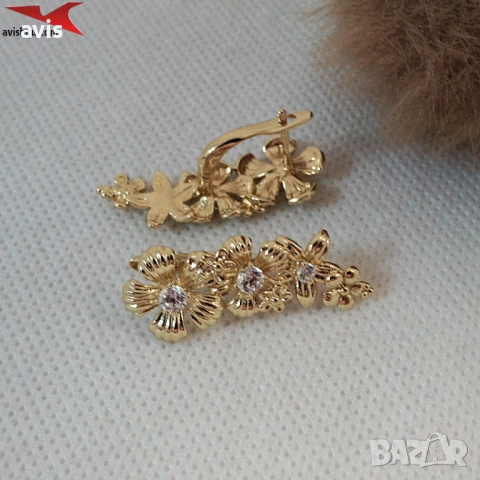 Обеци с 14К златно покритие 2141834, снимка 3 - Обеци - 52670391