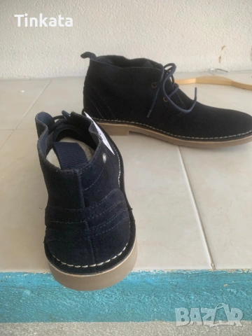 Тъмно сини Боти Ben Sherman естествен велур, снимка 3 - Мъжки боти - 53810761