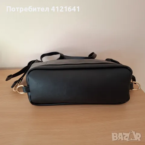 Дамска черна чанта, НОВА, еко кожа, Турция, снимка 5 - Чанти - 47737409