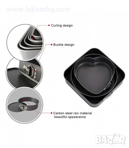 НЕЗАЛЕПВАЩИ ФОРМИ ЗА ПЕЧЕНЕ С ПАДАЩО ДЪНО - 3 БР. В КОМПЛЕКТ - код 1777, снимка 14 - Съдове за готвене - 33981417