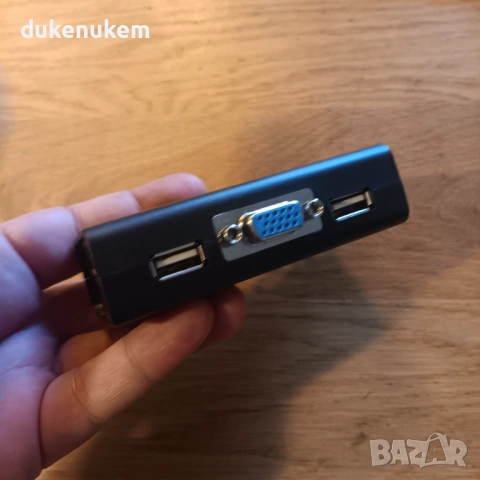 USB VGA KVM суич за управление на 2 компютъра с един монитор, клавиатура и мишка, снимка 9 - Клавиатури и мишки - 53016212