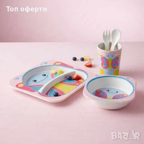 Детски комплект за хранене 5 части Cheffinger , снимка 4 - Прибори, съдове, шишета и биберони - 53179487