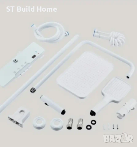 Луксозен Бял LED Душ Комплект, снимка 8 - Душове - 51233987