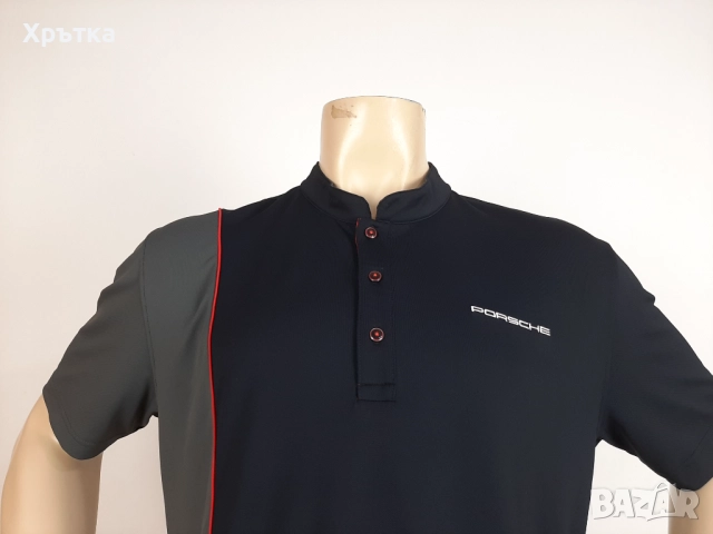 Porsche - Oригинална мъжка тениска с яка размер XL, снимка 5 - Тениски - 52649943
