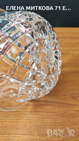 Кристална купа красива гравюра, снимка 5 - Чинии - 53788461