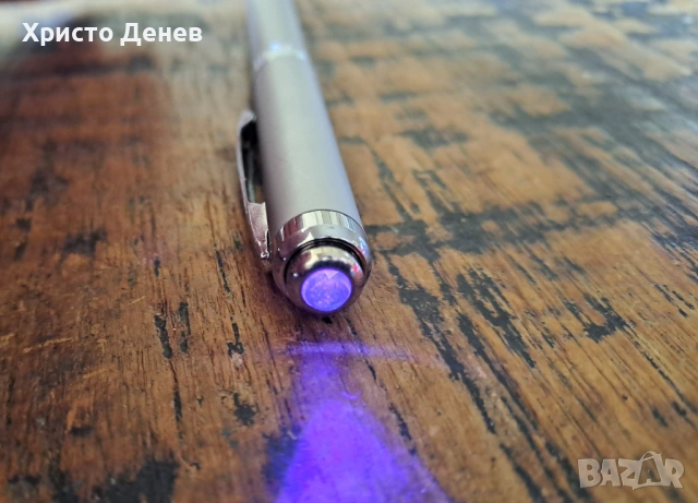 химикалка метална сребърна Сапи Sapi Италия Italy с UV фенерче в кутия , снимка 10 - Ученически пособия, канцеларски материали - 53733040