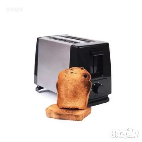 Тостер за хляб, 750W, 2 филийки, 6 степени, Инокс, снимка 2 - Тостери - 48758994