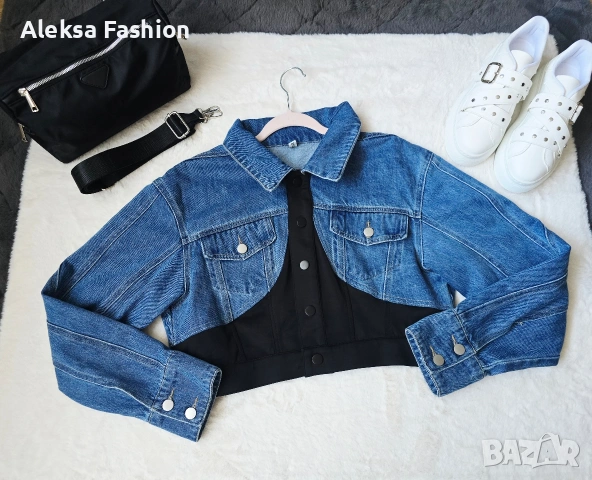 Дамско дънково яке по модел на Mugler , снимка 4 - Якета - 49677988