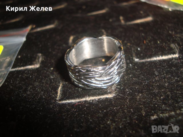 НЕРЪЖДАЕМА МАРКИРАНА СТОМАНА АРТ ХАЛКА ПРЪСТЕН 6905, снимка 5 - Пръстени - 34552832