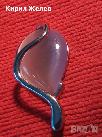 ЕЛЕГАНТЕН ФЕШЪН АРТ МЕДЕН МЕДАЛЬОН с ПОЛИРАН РОЗОВ КРИСТАЛ КВАРЦ и БЯЛА ПОЗЛАТА 34065, снимка 7 - Колиета, медальони, синджири - 47110935