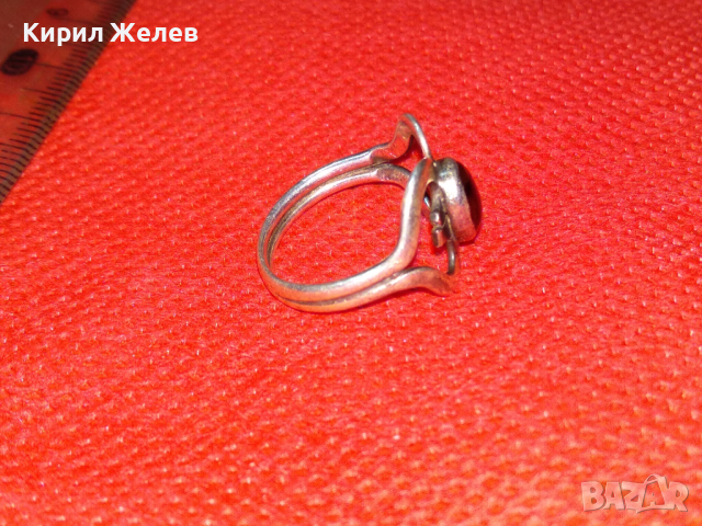 СТАР АР НУВО СКЪПОЦЕНЕН СРЕБЪРЕН ПРЪСТЕН ВИСОКА ПРОБА СРЕБРО с РЯДЪК НАТУРАЛЕН ЯСПИС 43786, снимка 14 - Антикварни и старинни предмети - 44610367