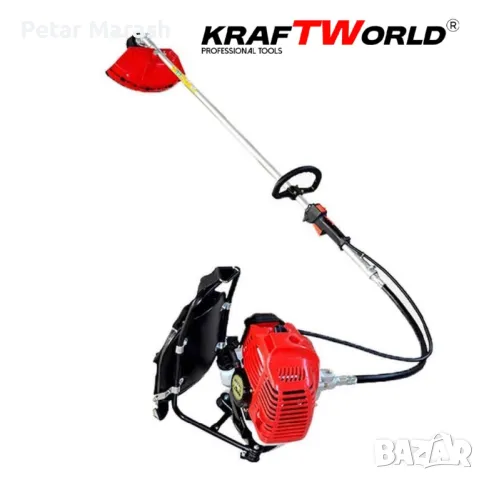 Гръбен бензинов тример за трева KraftWorld + Метална Верижна Глава, снимка 4 - Други инструменти - 50432799