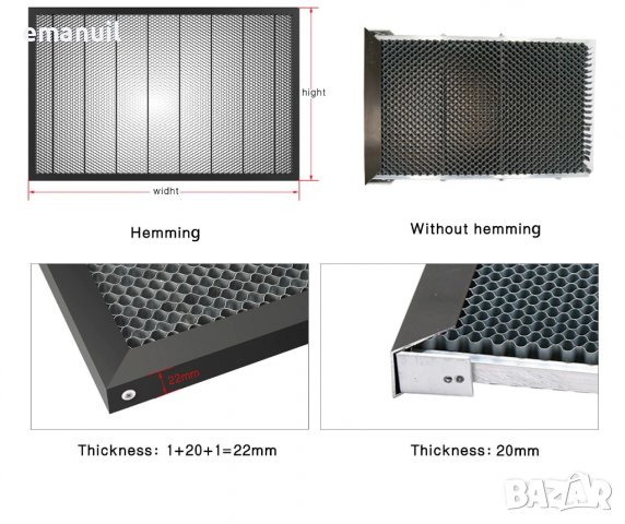 Пчелна пита ATOMSTACK SCULPFUN различни размери CNC лазер лазерно гравиране рязане, снимка 12 - Други машини и части - 36524603