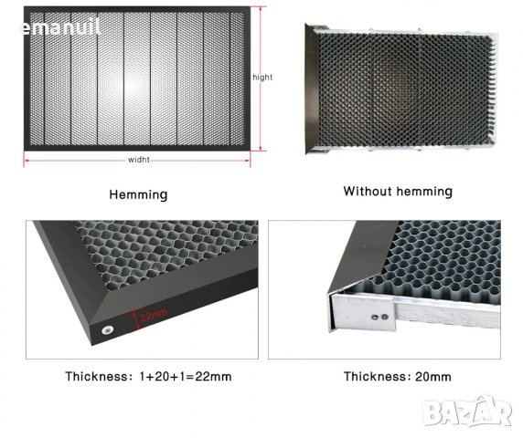 Пчелна пита ATOMSTACK SCULPFUN различни размери CNC лазер лазерно гравиране рязане, снимка 13 - Други машини и части - 36524603