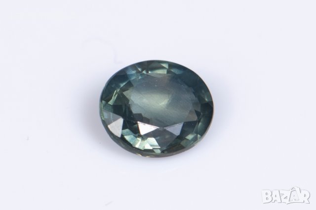 Синьо зелен сапфир 0.59ct нагряван овална шлифовка #4