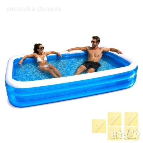 Надуваем градински басейн 262x175x50 см – голям семеен PVC басейн за деца и възрастни, 700 л, снимка 7 - Басейни и аксесоари - 55823223