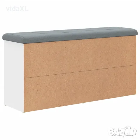 vidaXL Пейка за обувки, бяла, 102x32x50 см, инженерно дърво, снимка 5 - Маси - 56148081