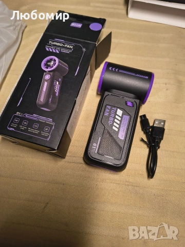 Преносим турбо вентилатор Smiling Shark TF-01 с висока скорост 10 м/с, регулируем [максимално , снимка 3 - Други - 53526681