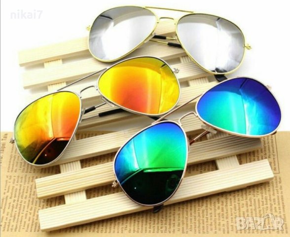 мъжки сльнчеви очила Ray Ban Aviator огледални имат UV400 защита, снимка 5 - Слънчеви и диоптрични очила - 42065624