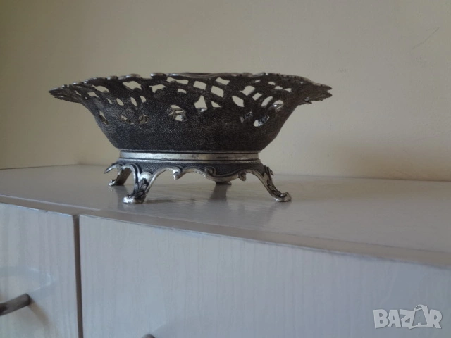 Орнаментална сребриста купа от Виена, снимка 5 - Антикварни и старинни предмети - 53528299