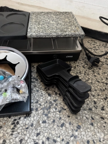 Електрическа  Раклет Грил Скара Livoo Fondue and Raclette 12 Души DOC234 1650W 3 в 1 Мултифункционал, снимка 4 - Скари - 52696036