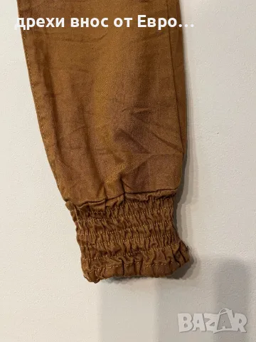 Дамски памучен кафяв панталон с намачкан ефект, снимка 7 - Панталони - 49312122