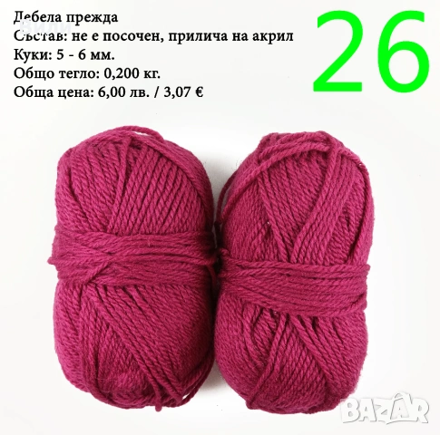 Евтини прежди в малки количества - нови и остатъци , снимка 3 - Други - 52029790