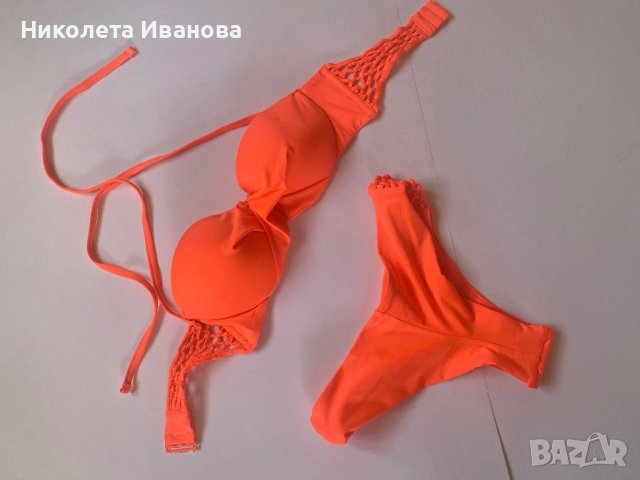 Неоново оранжев бански бразилиана, снимка 2 - Бански костюми - 41507293