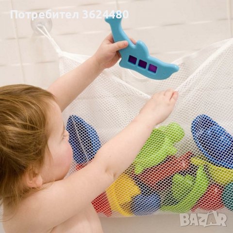 Мрежа за баня за съхранение на играчки и аксесоари за къпане, снимка 3 - За банята - 40004649