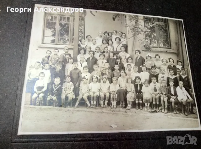 ГОЛЯМА Стара ЧЕРНОБЯЛА КЛАСНА СНИМКА ТВЪРД КАРТОН на УЧЕНИЦИ от ЦАРСТВО БЪЛГАРИЯ, снимка 3 - Колекции - 48724294