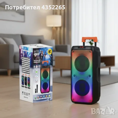 Преносима тонколона с микрофон и дистанционно управление, 40W мощност, Bluetooth