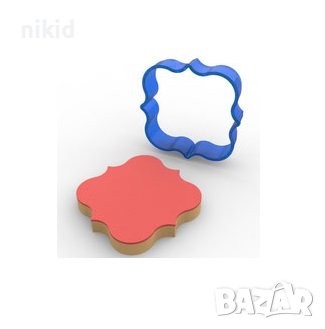 квадратна с извивки пластмасова рамка табела резец за сладки фондан украса , снимка 2 - Форми - 41665290