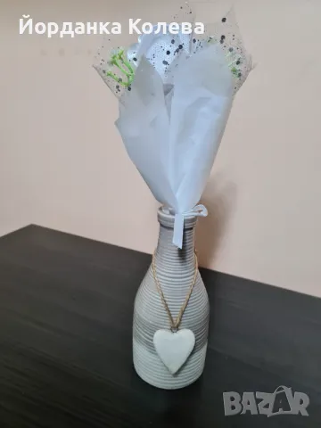 Роза от сатенена панделка, снимка 4 - Декорация за дома - 47984601