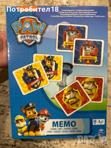Пес патрул/ Paw Patrol мемори игра на карти