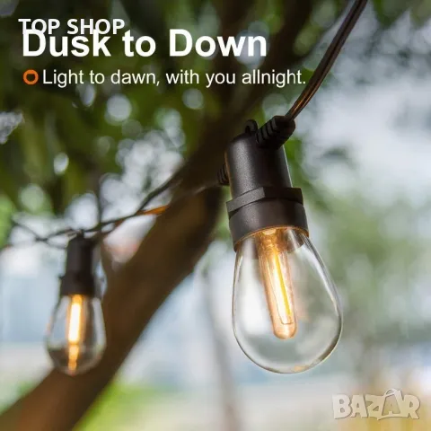 BOMCOSY 7,5м Соларна Външна LED Гирлянда( IP65 Водоустойчива,4 режима,топло бяло, снимка 7 - Лед осветление - 49308566