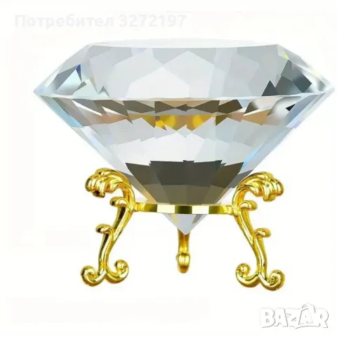 Бохемска Кристална Украса С Форма На Диамант, Със Стойка,различни цветове, снимка 5 - Декорация за дома - 48252366