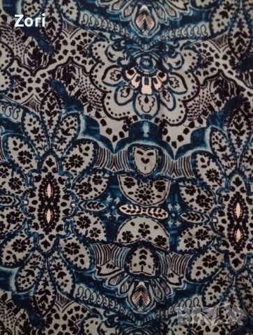 СУПЕРТЪНИЧКА и МНОГО ЛЕКА рокля с пейсли принт в сини цветове , снимка 3 - Рокли - 41381407