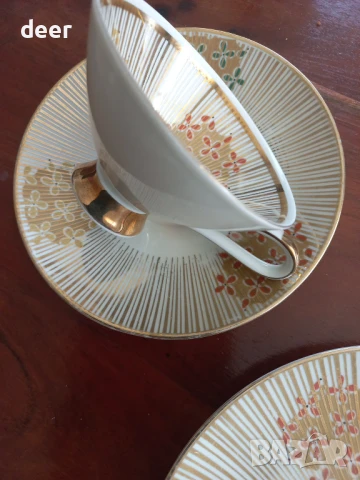 Фина баварска порцеланова чаша с чинийка , снимка 2 - Чаши - 50781362