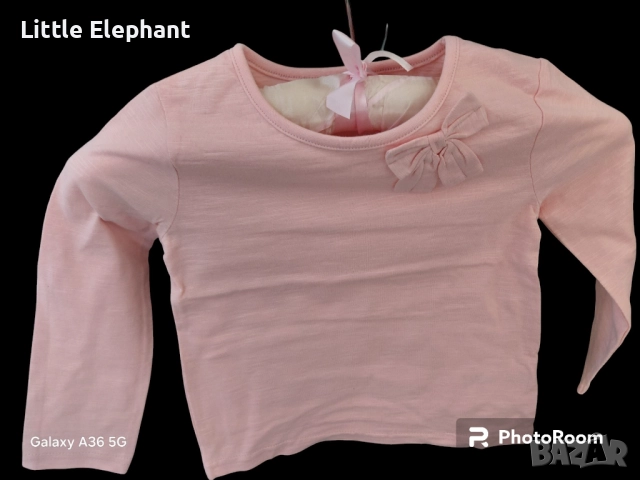 Блузка с дълъг ръкав за 2-3 год мом праскова с панделка,plein,Англия/нова