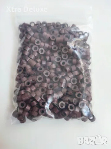 Микро капси за поставяне на коса/екстеншъни, със силикон, 100бр., снимка 2 - Аксесоари за коса - 48405102