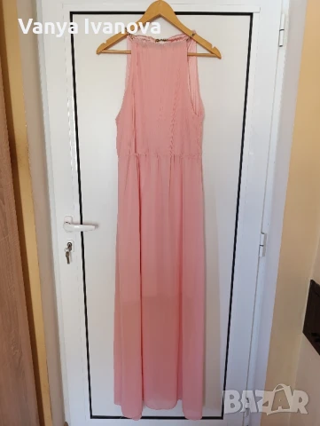 Розова дълга рокля за повод, снимка 2 - Рокли - 51089194