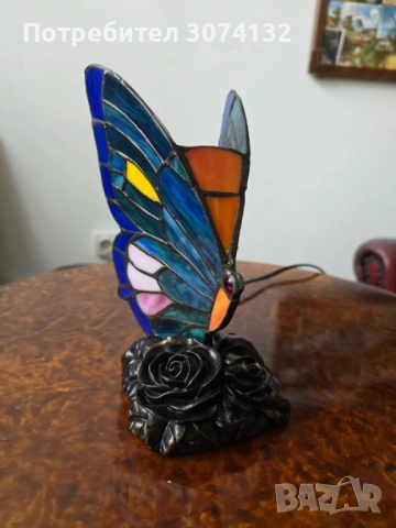 Нощна лампа Тифани ,пеперуда’, снимка 3 - Настолни лампи - 53650298